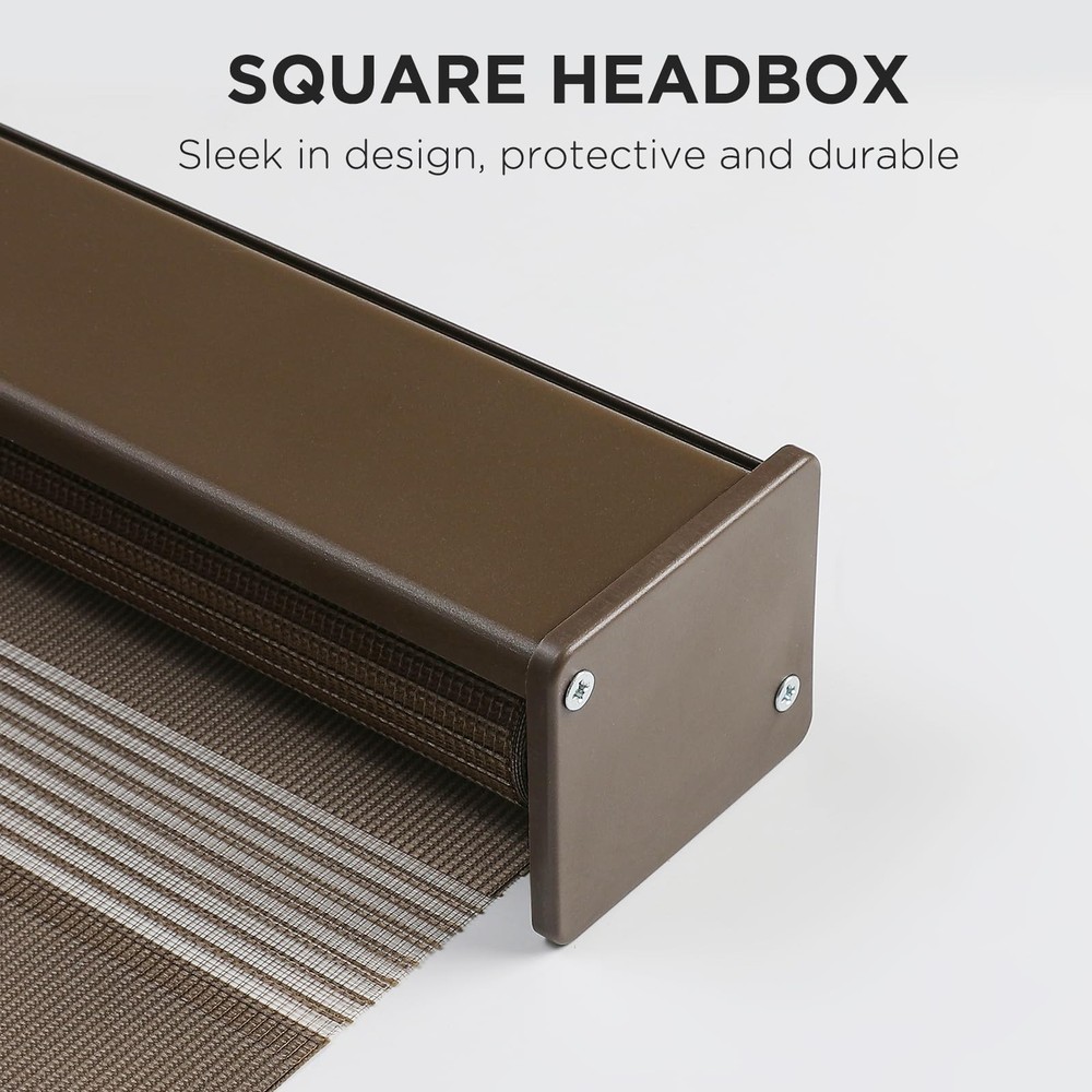 Cordless Zebra Blinds for Windows, Dual Layer Light Control Window Blinds wit...