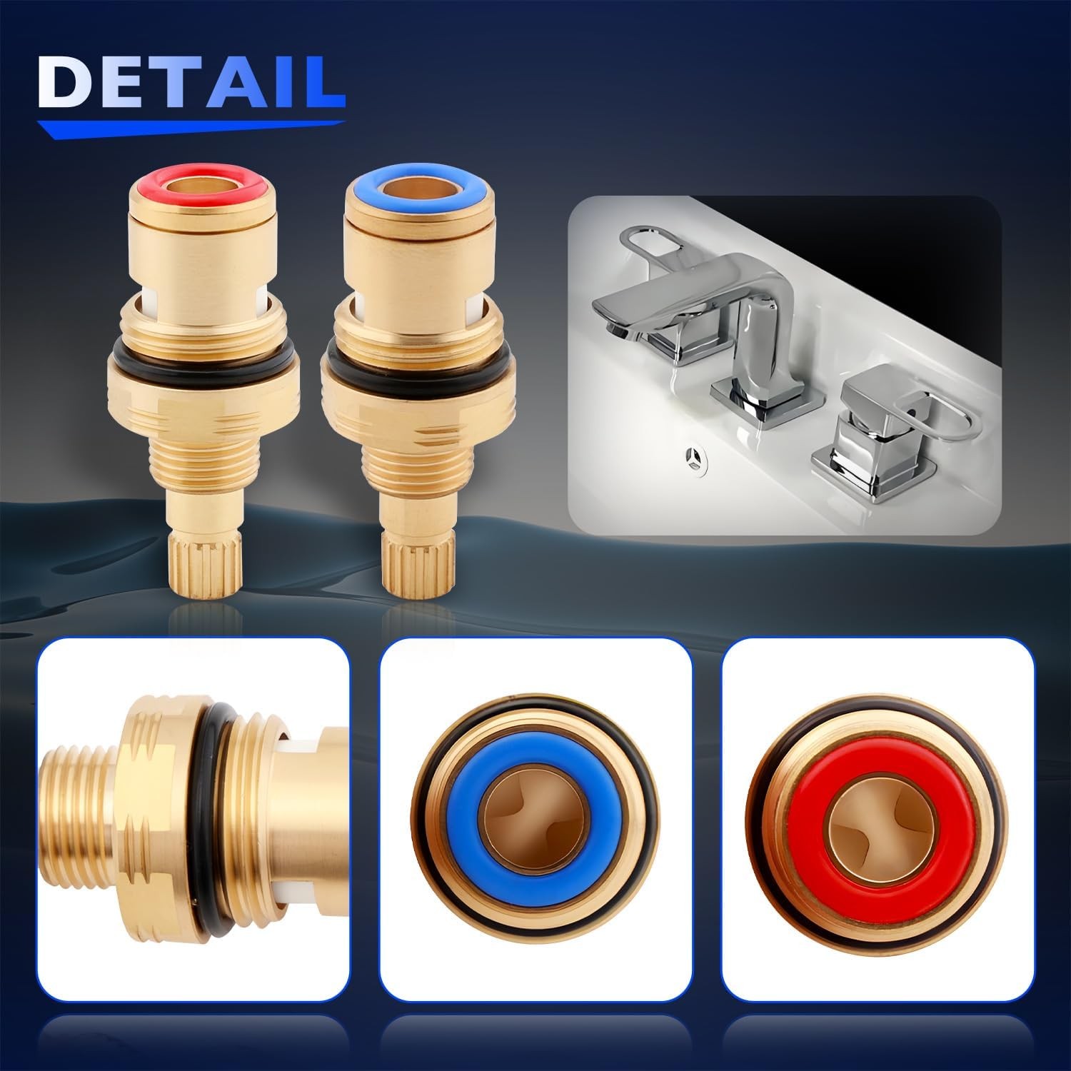 Brass Ceramic Valve Cartridge Set For CC Basin Faucet Cold Hot Ceramic Cartridge