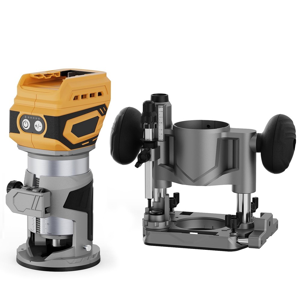 Compact Router Plunge/Fixed Base Kit (Tool Only), Compatible with Dewalt 20V ...