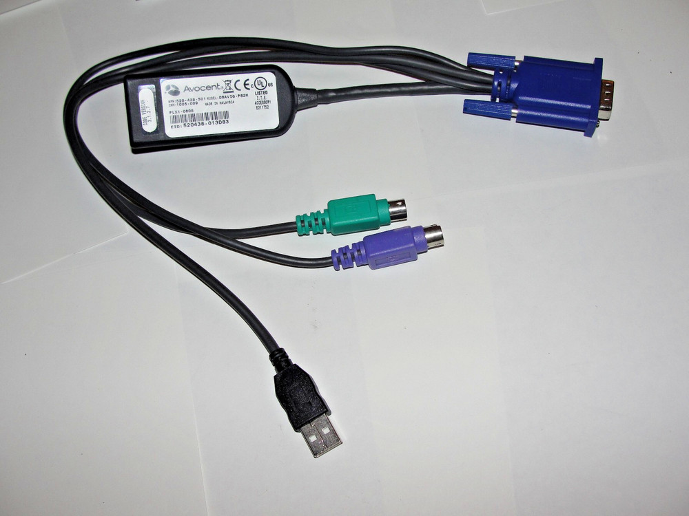 Avocent DSAVIQ-PS2M 520-438-501 USB PS2 KVM Server Cable Adapter Module