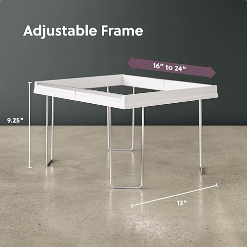 Adjustable Hanging File Folder Frames, 13” W x Letter White and Silver Frame