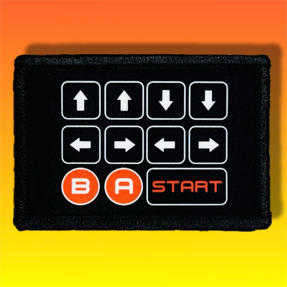 Konami Code Morale Patch / Military Badge Tactical Airsoft Hook & Loop 554