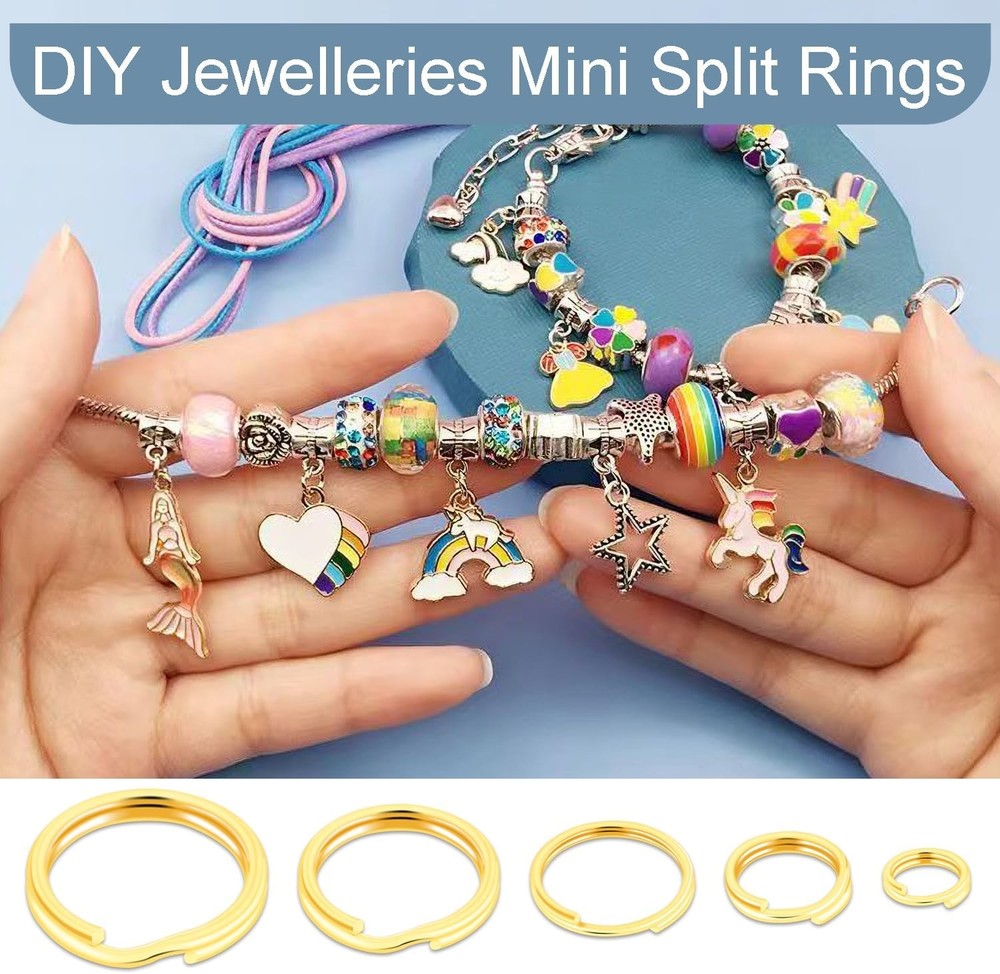 100pcs 6mm Tiny Split Ring for Jewelry Making, Double Loops Round Split Jump Rin