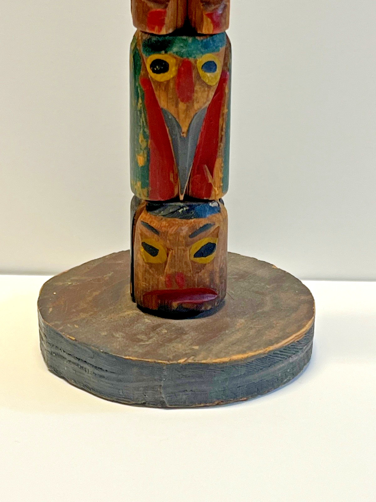 Fine Old Northwest Coast Salish or Nu-Chah-Nulth Indian Totem Candlestick; 1890s
