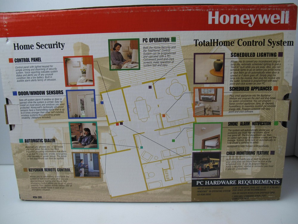 Vintage Honeywell PC Managed Home Security plus TotalHome Control System,