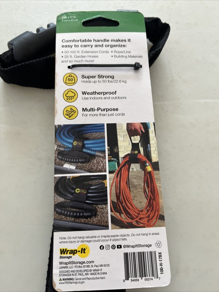 Wrap-It Easy Carry Storage Strap — 17in., Model# 100-H-17BX