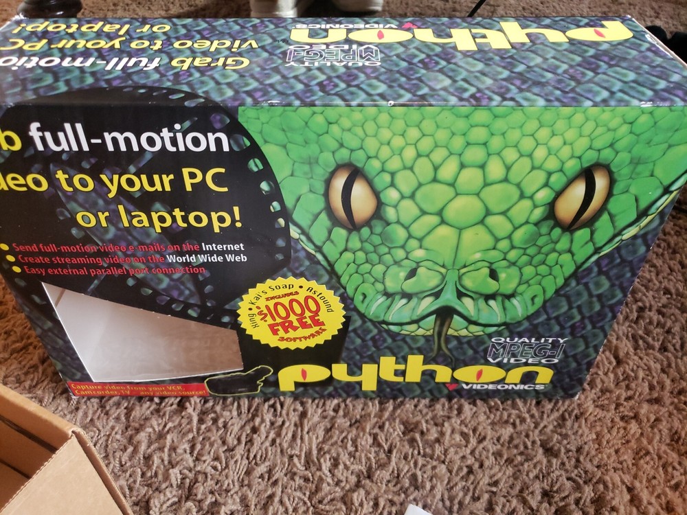 Vintage Gaming Videonics Python Video Capture Card w/ Free Software Complete