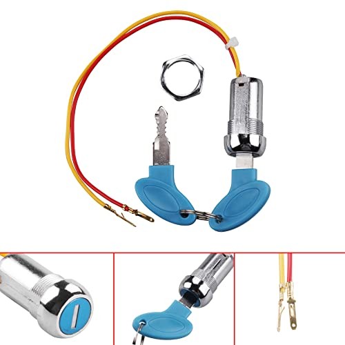 2 Pack 2 Wires Ignition Switch Key Starter Switch with 4 Keys ​On-Off for
