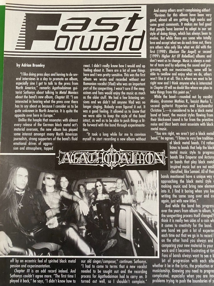 Agathodaimon, Two Page Vintage Clipping