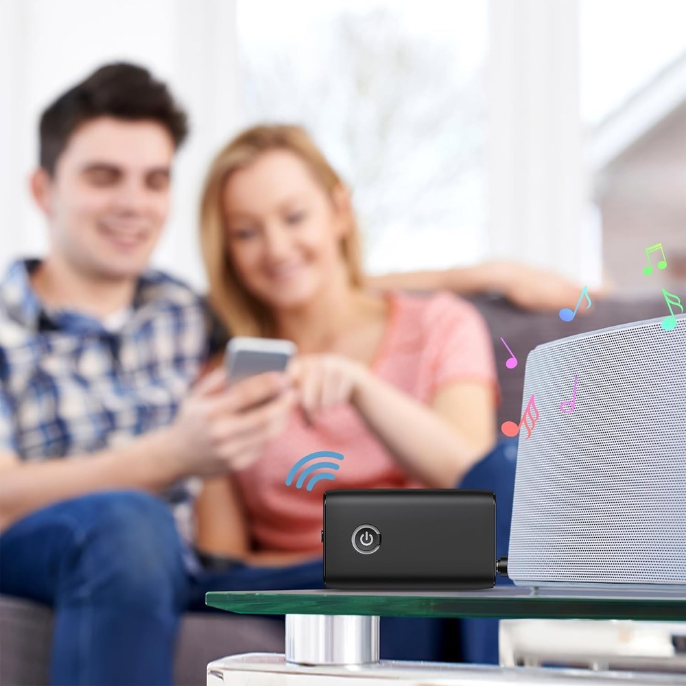 Aux Bluetooth Adapter for Car, Upgraded 5.3 Transmitter Black