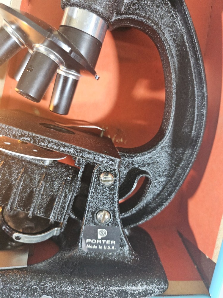 Porter Science Microcraft Student Research Microscope Lab No. 264 w/ Extras 🔥