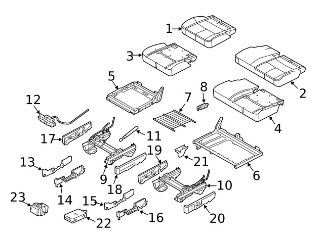 Genuine Ford Seat Frame 8A8Z-7463161-B