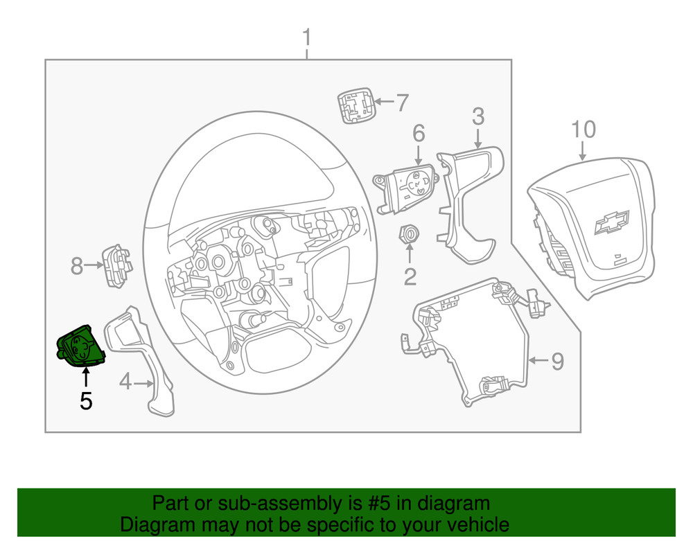 Genuine GM Black Carbon Cruise Control Switch 23262287