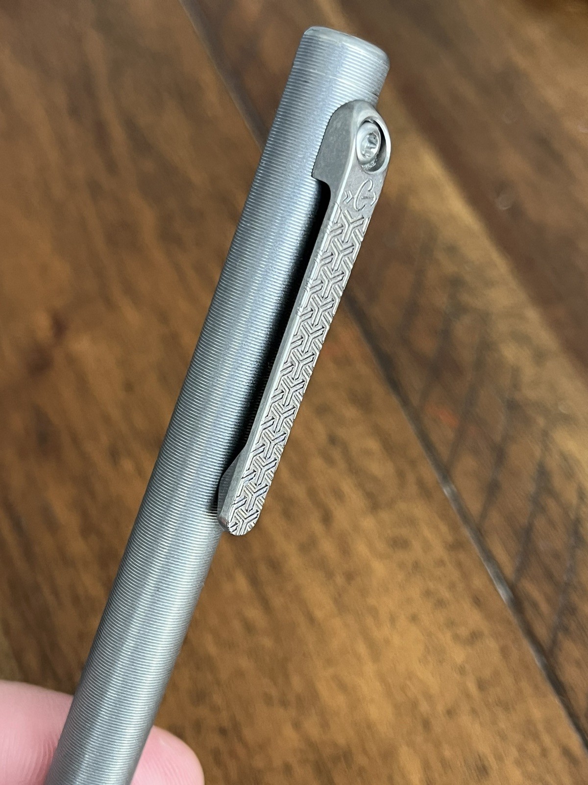 Tactile Turn Carryology Edition Slim Stonewash Titanium Bolt Action Pen Long