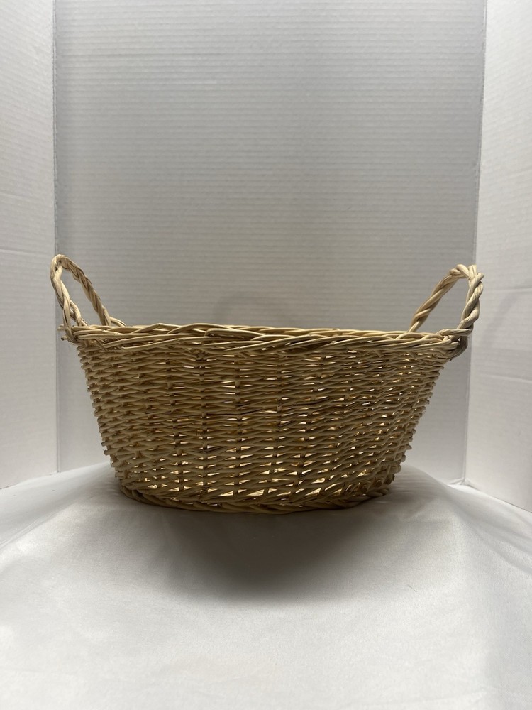 Oval Wicker Storage Basket with Handles