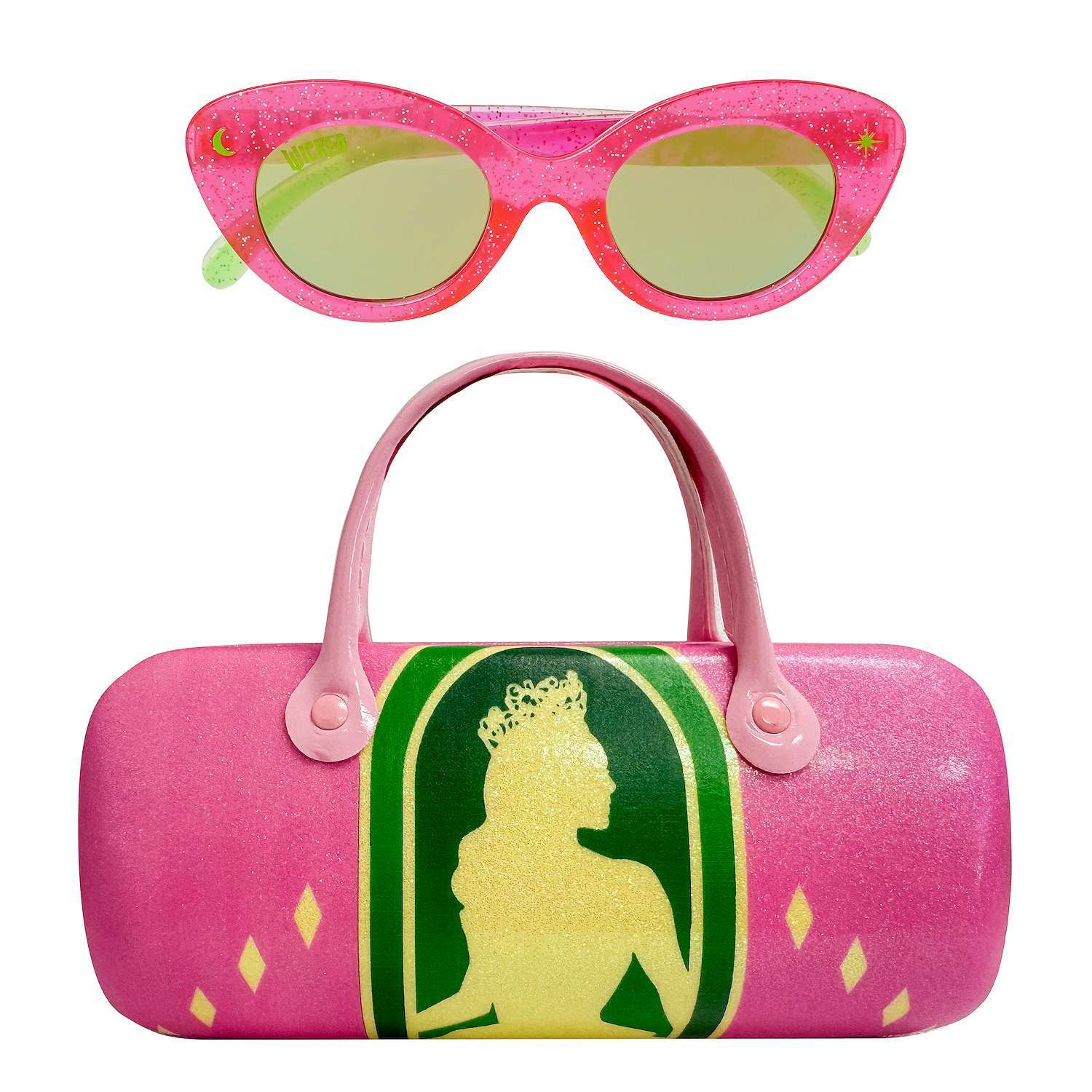 Wicked Sunglasses Glinda Elphaba Movie Pink Green NWT Case Beach Pool