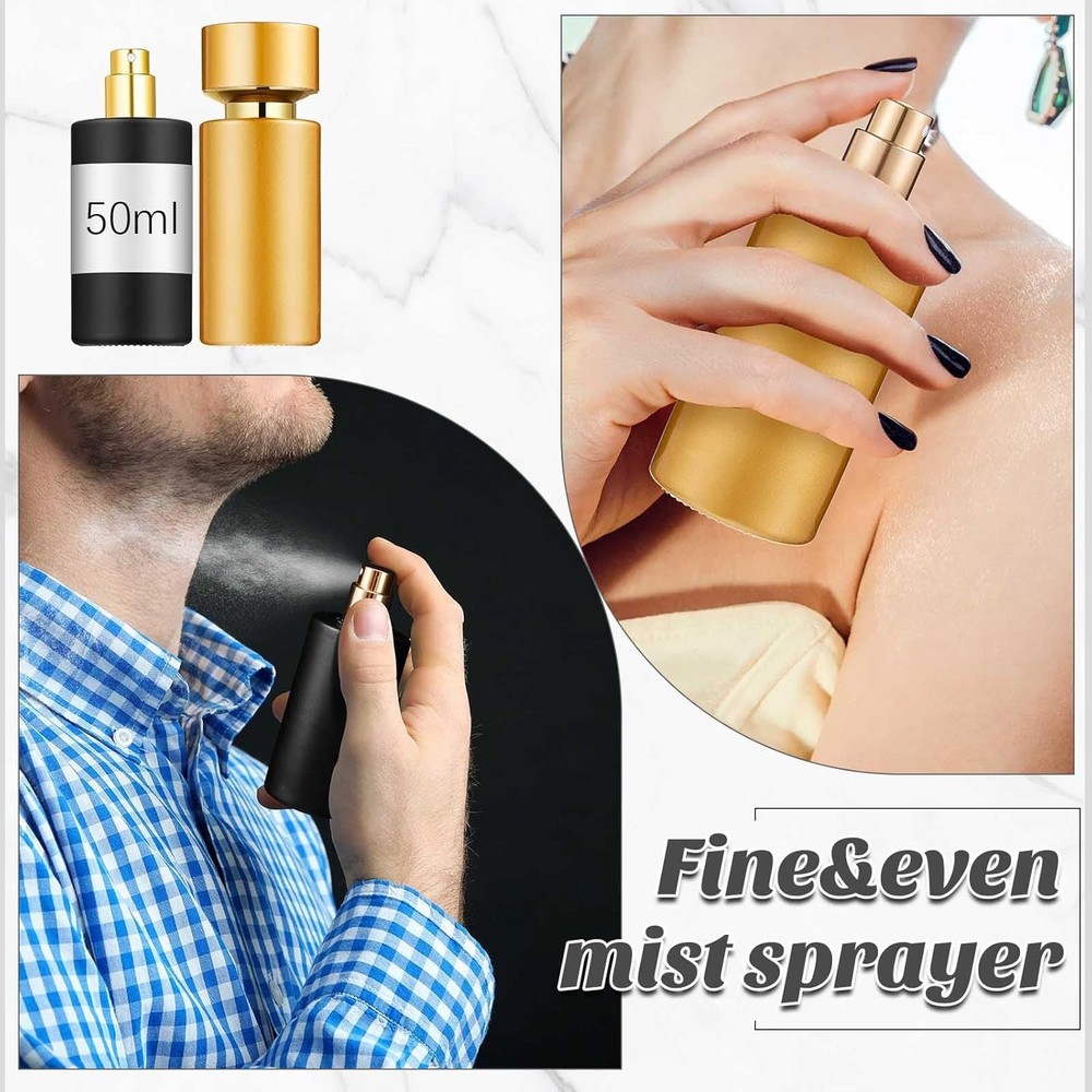 6 Pack 50 ml Glass Perfume Bottles & Refill Tools Set Travel Perfume Atomizer