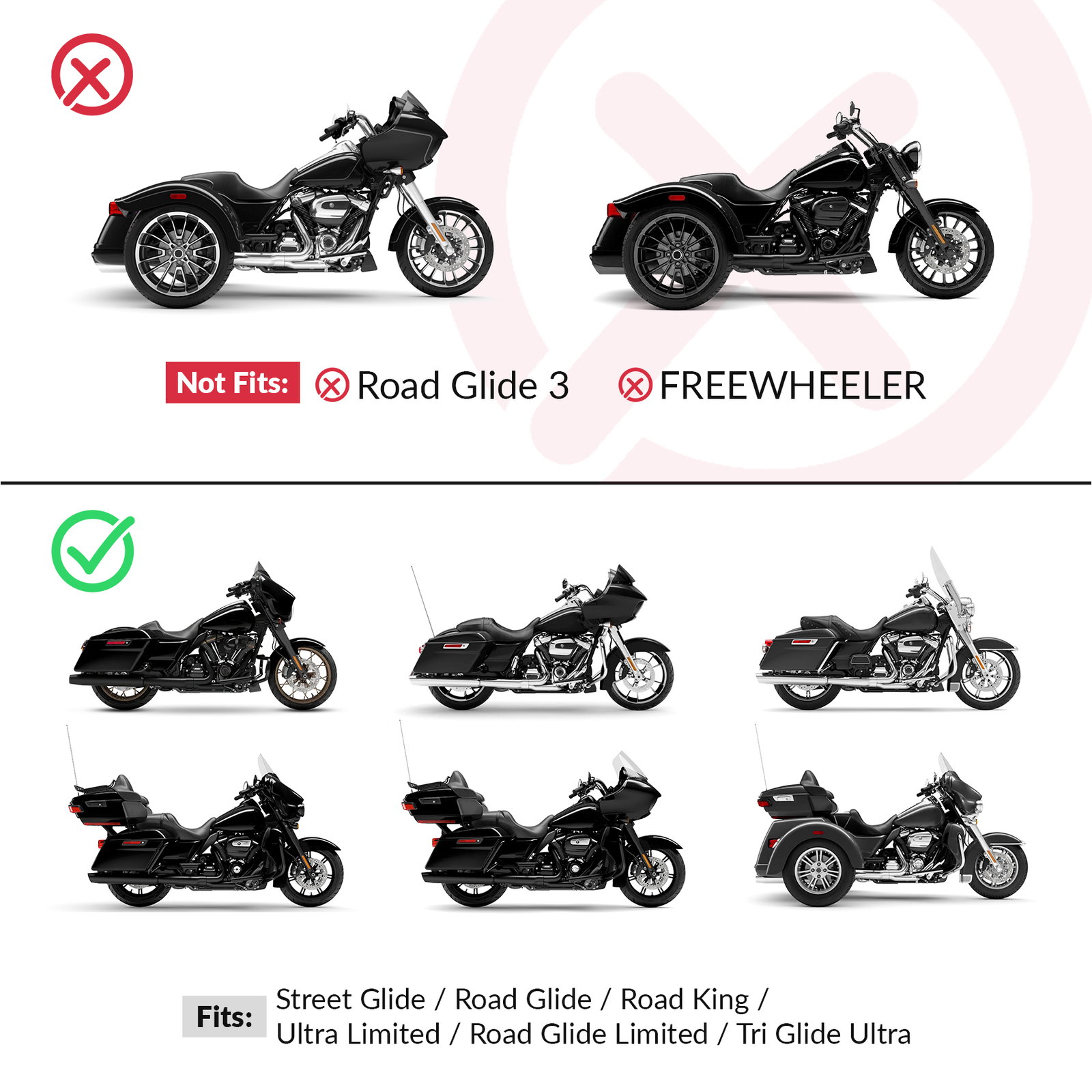 Rider and Passenger Seat Fit For Harley Touring FLHT FLHX FLHR FLTRX 2009-2023