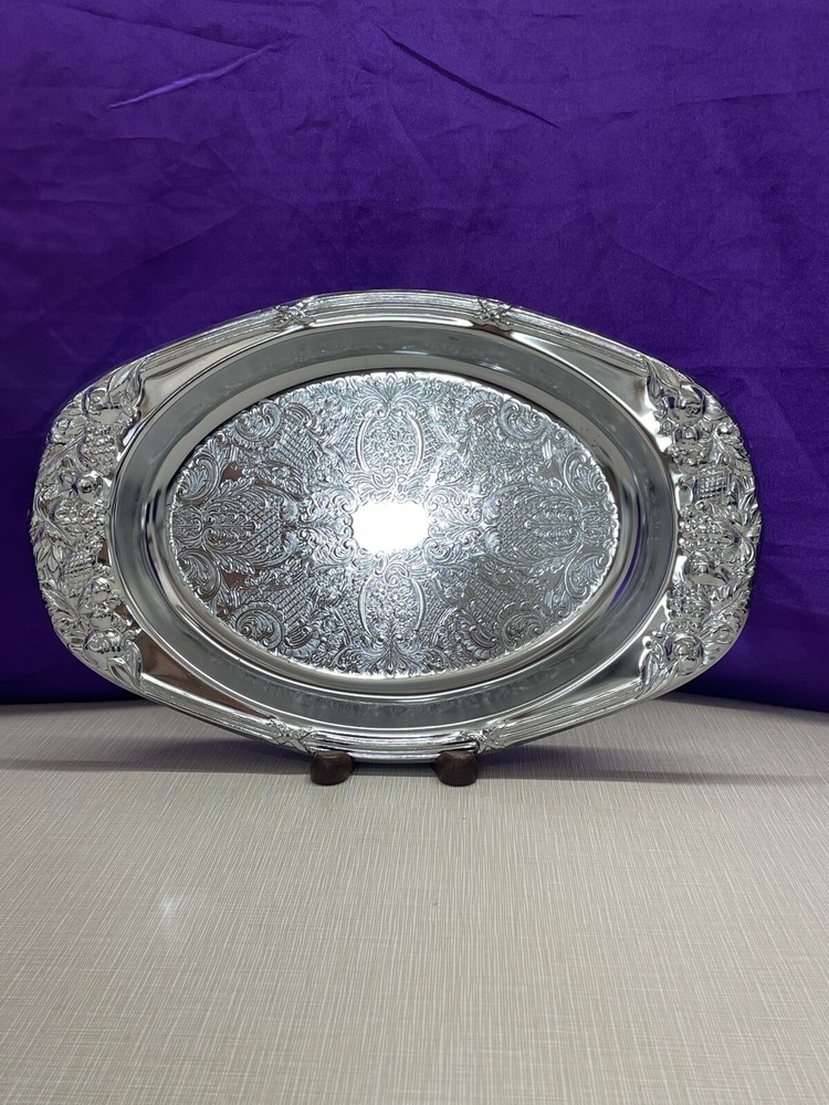 Vintage SHELTON WARE NYC, Embossed Oval Serving Tray
