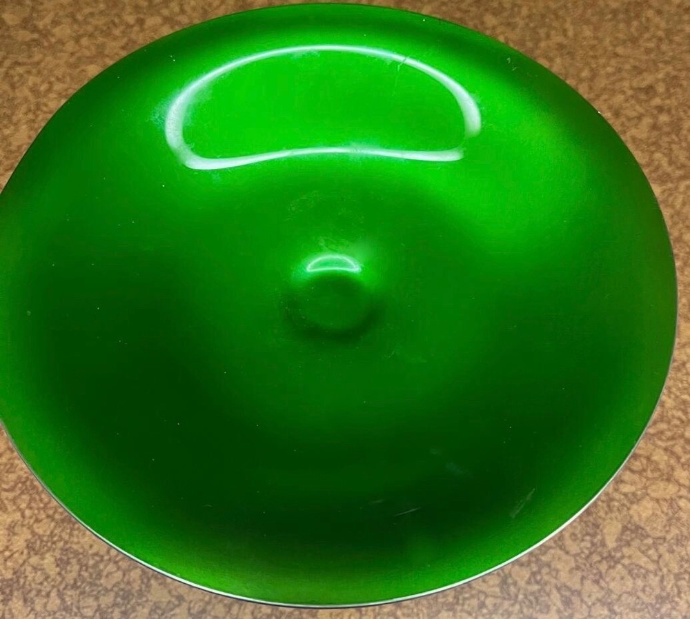 MCM Reed & Barton Silver Plated Compote with a Green Enameled Interior EXC. COND