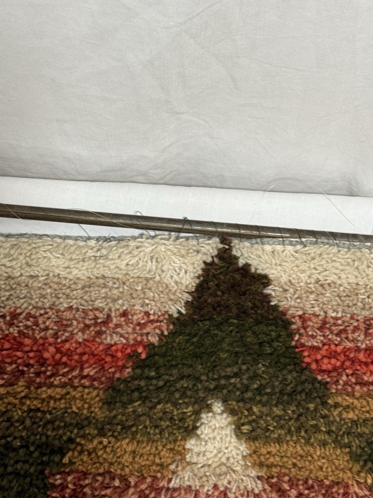 1970s Shaggy Needle Point Panel Wall Art