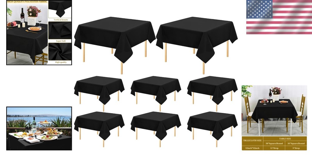 Stain Resistant Square Tablecloth Set