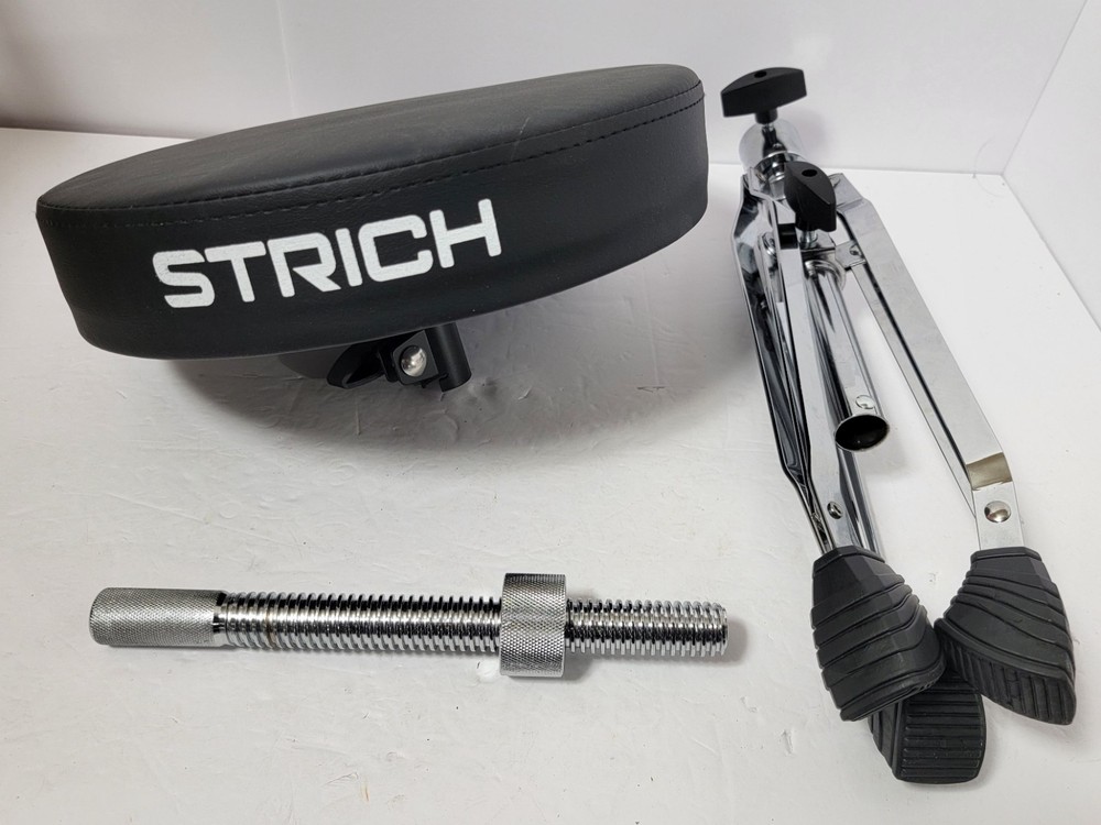 STRICH SDB-20 Round Drum Throne – Double-Braced Adjustable Drum Seat Stool