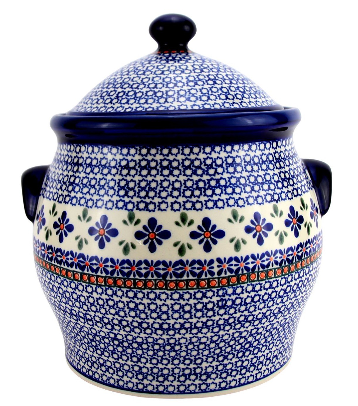 Polish Pottery Large 6 Qt Cookie Jar by Zaklady Boleslawiec Poland