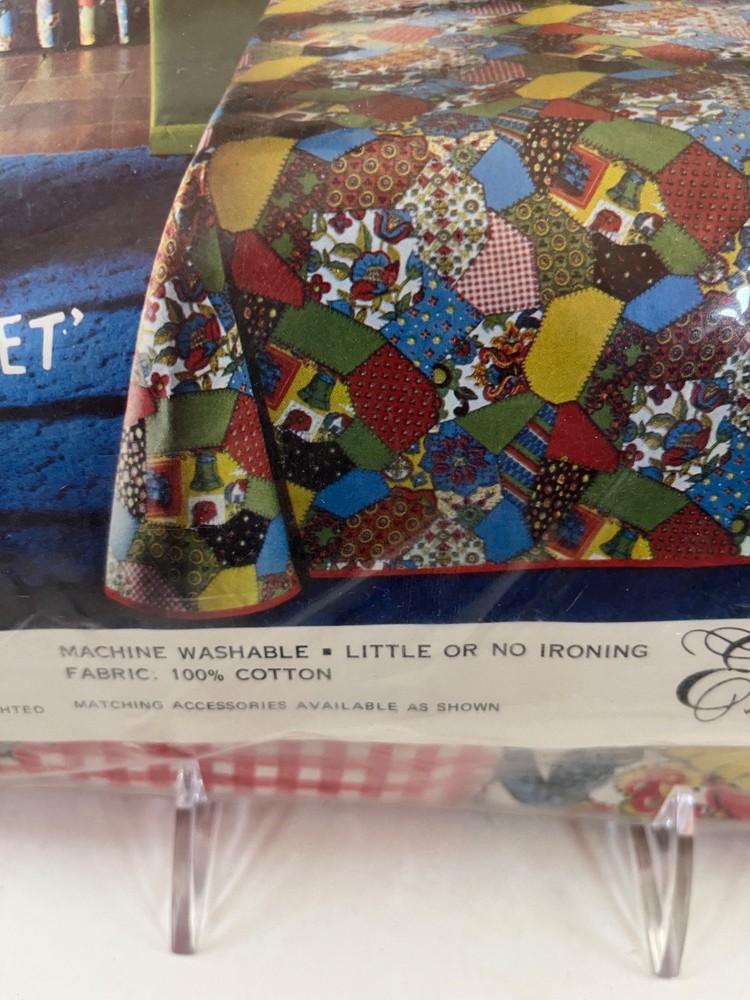 Vintage Everwear Patchwork Twin Coverlet Bedspread Mr. Sid Designed 1970's Child