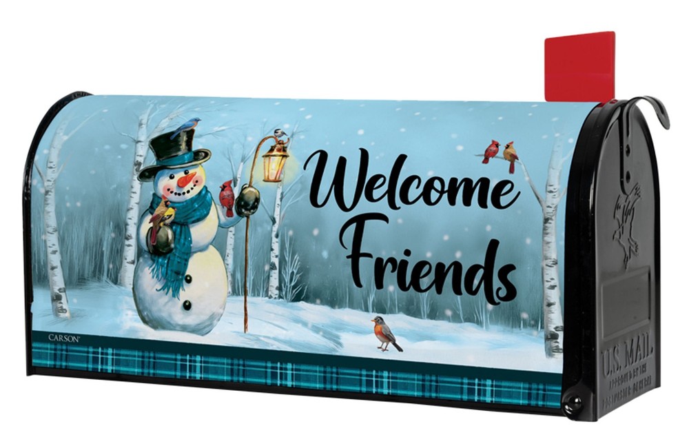 Snowman Songbird Nylon Mailbox Cover