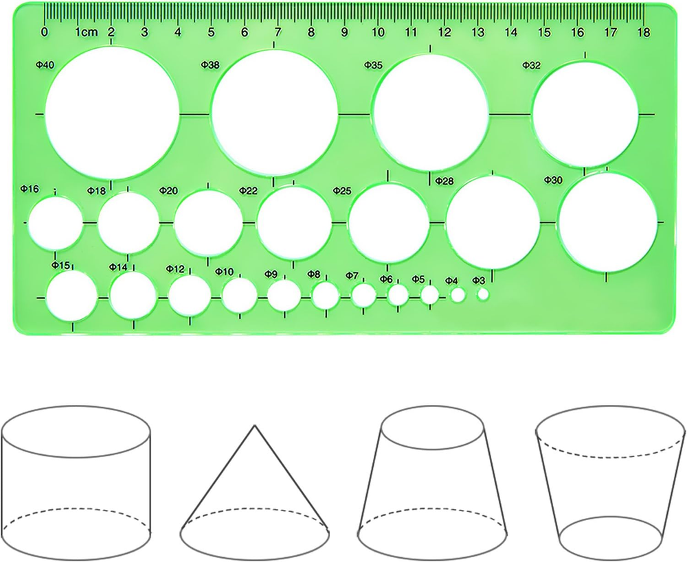 Circle Template 3 Pieces Plastic Circle and Oval Templates Measuring Templates R