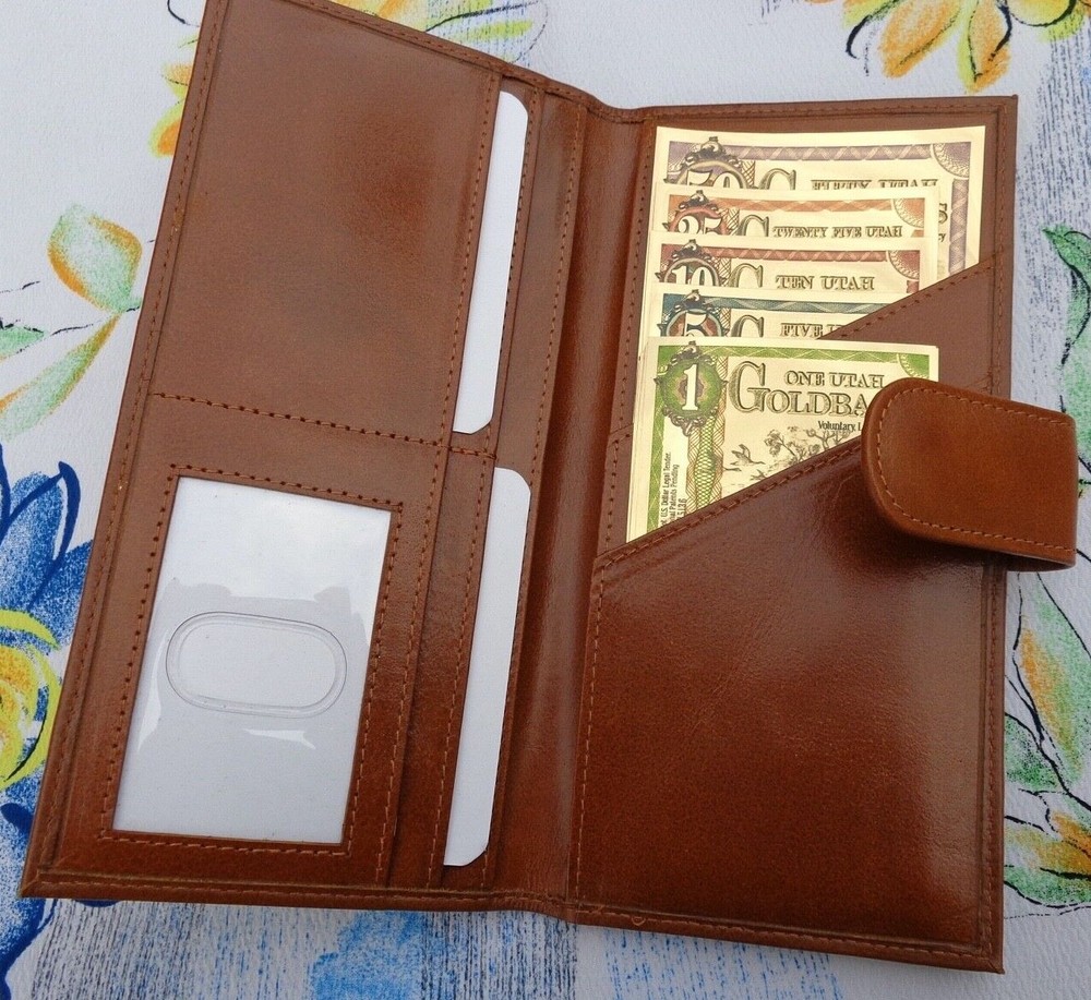 Custom Brown Leather GoldBack Wallet