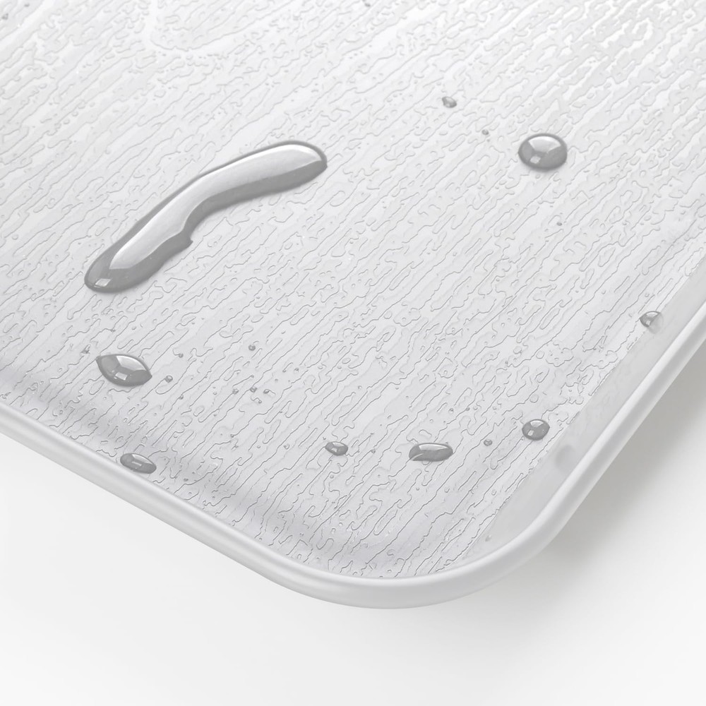 White Serving Trays with Handles 2 PCS 16x11.2 Inch Rectangular Plastic