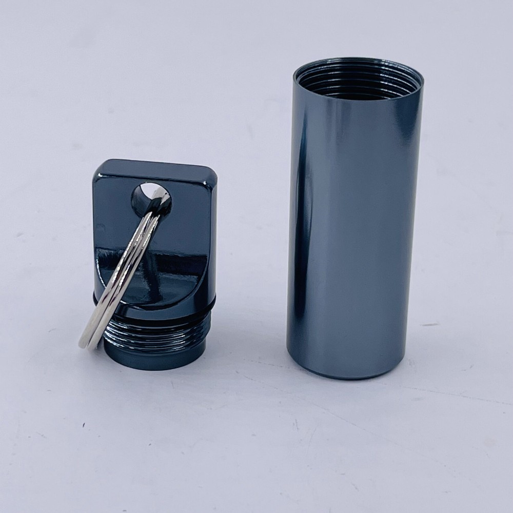 5pcs Waterproof Mini Pill Box Case Holder Container Metal Capsule Tool Keychain