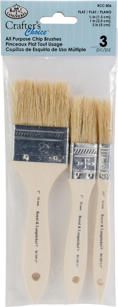 Crafter's Choice All Purpose Chip Brush Set 3/Pkg-