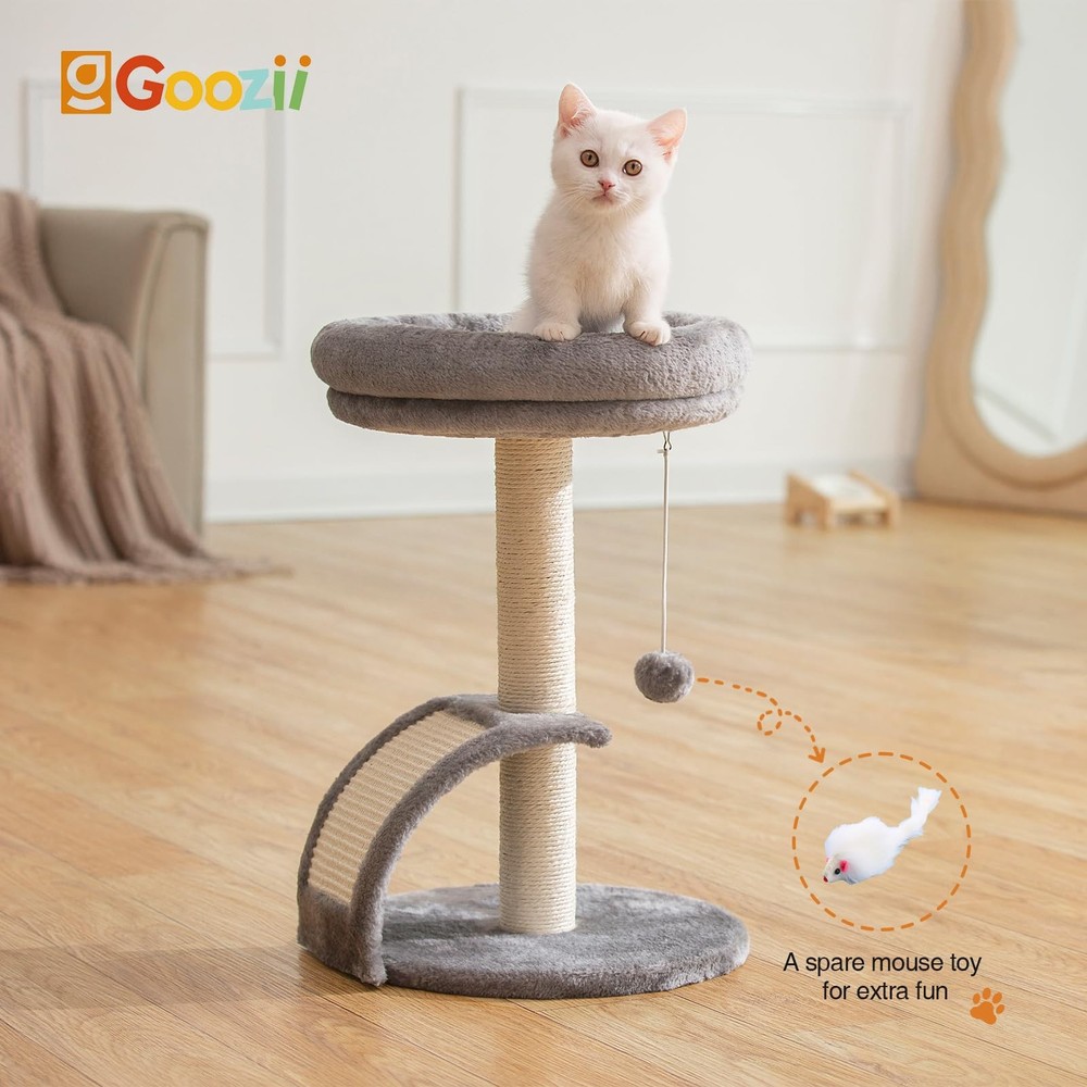 Small Cat Tree Tower with Scratching Post, Modern Kitten Tower for Indoor Cat...
