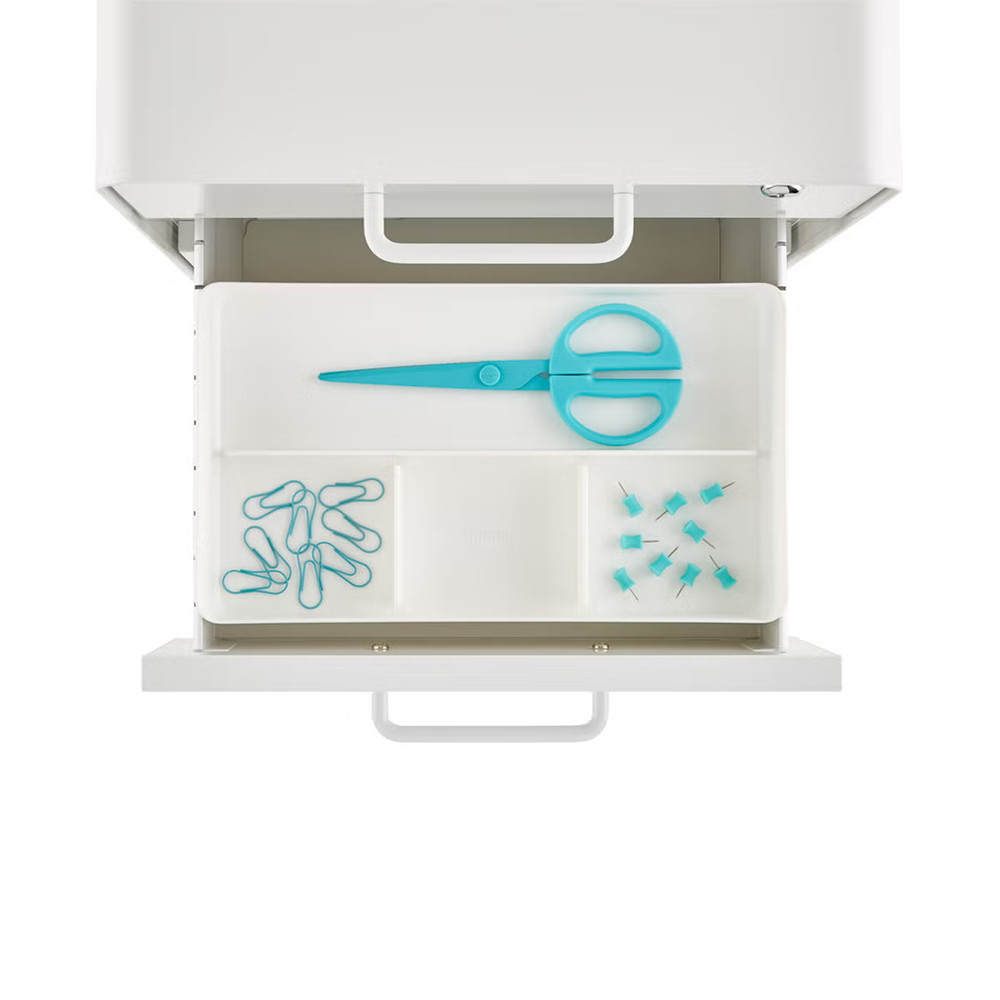 Poppin White 2-Drawer Stow Locking Filing Cabinet