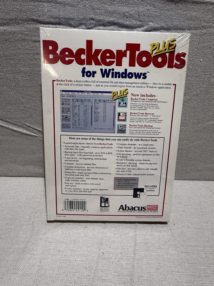 BeckerTools Plus 2.0 for Windows NEW Sealed Vintage Software 3.5 Disk