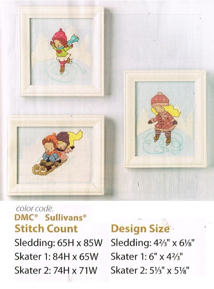SNOW FUN TRIO  CROSS STITCH PATTERN ONLY  - YD  REA