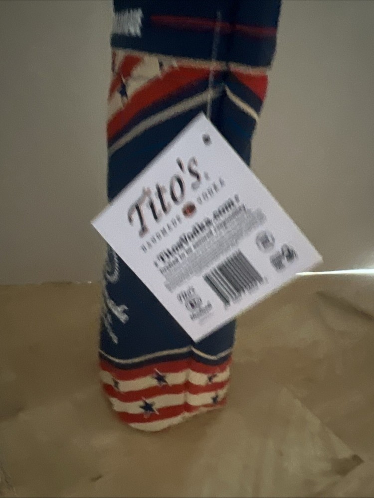 Tito’s Handmade Vodka Austin Texas Canvas Bottle Bag Drawstring Top Flat Bottom