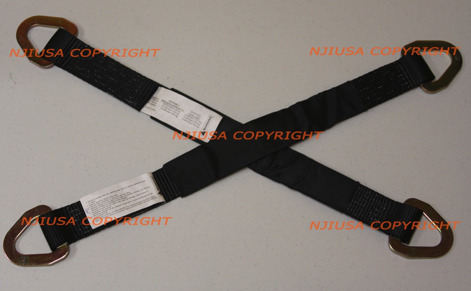 4 Axle Straps Car Hauler Trailer Auto Tie Down 4 Ratchet Straps Tow Kit Black