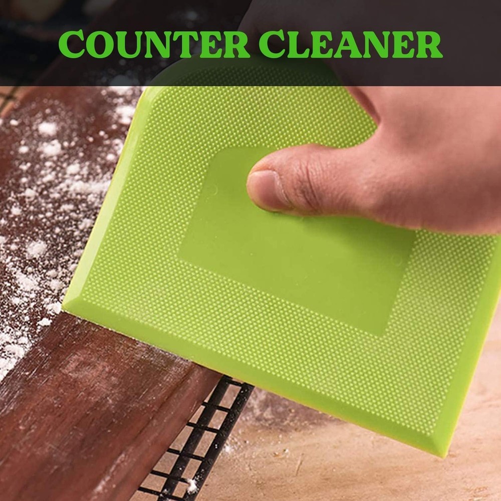 SURDOCA Dough Scraper Bench Scraper - 3P 4.7x3.7" Plastic Flexible Bowl Scraper,