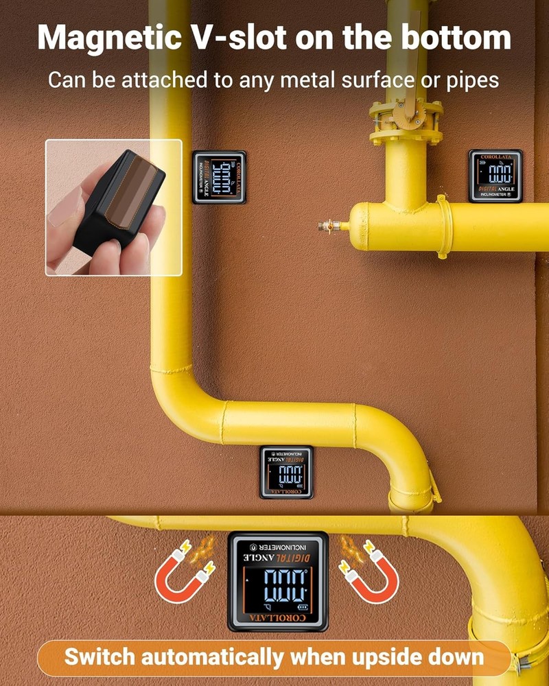 Ultra Small Digital Angle Finder Magnetic Level, Rechargeable Angle Cube, Table