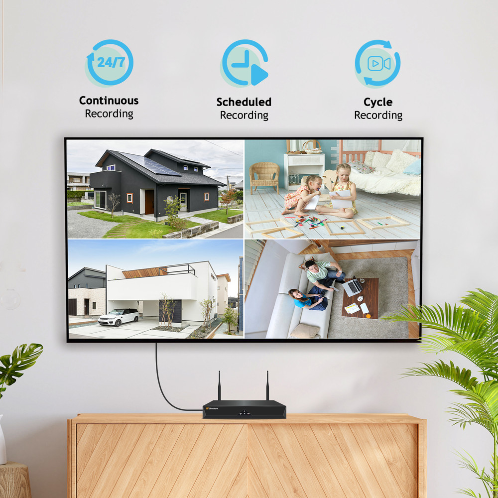 Wireless Security Camera System 5MP CCTV 10CH NVR Two Way Audio P2P Remote APP