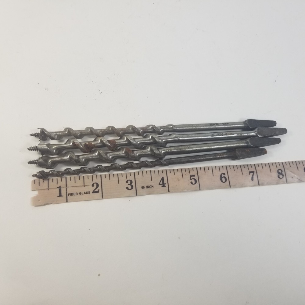 4 Piece Irwin Auger Drill Bit Set Wood Working Tools