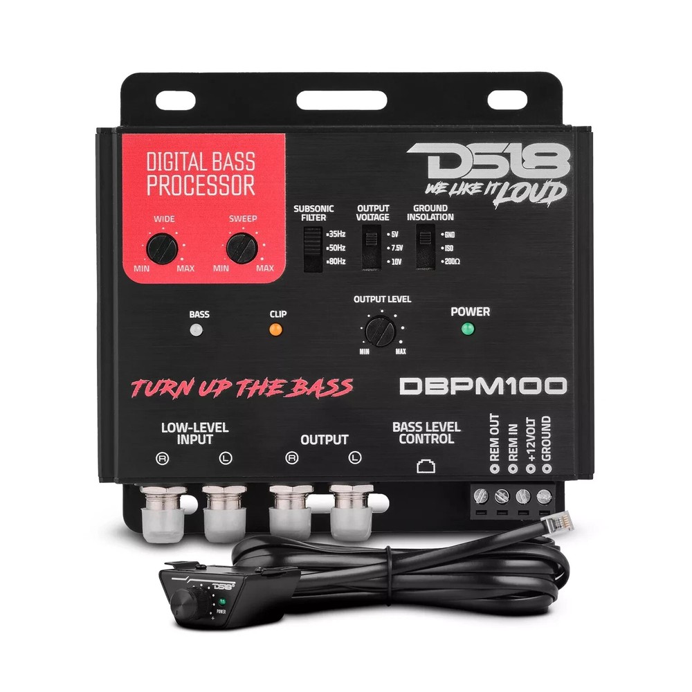 DS18 DBPM100 Car Digital Bass Processor 2 Channel Preamp Input Output Epicenter