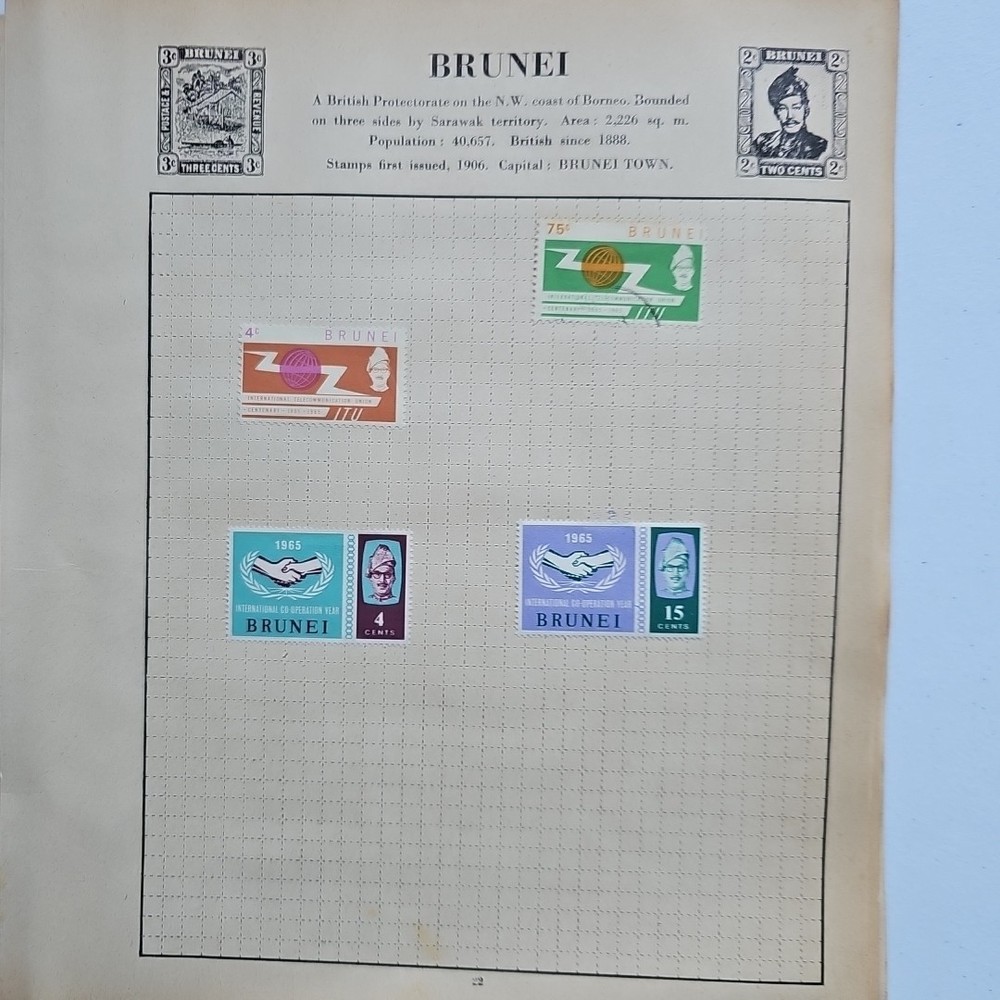 Brunei Stamps On 7 Pages