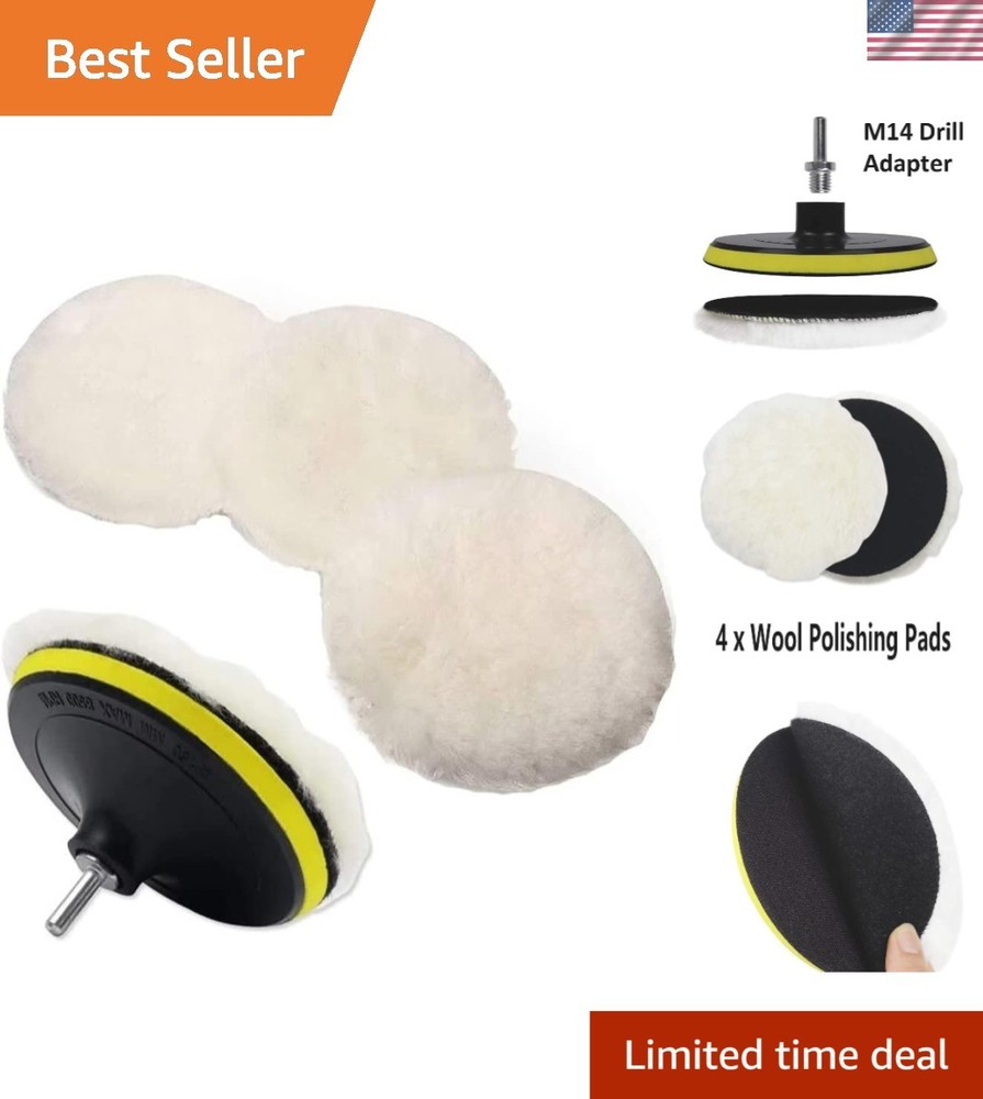 Wool Detailing Pads - 6 Pcs 6 Inch with Quick Change Hook & Loop