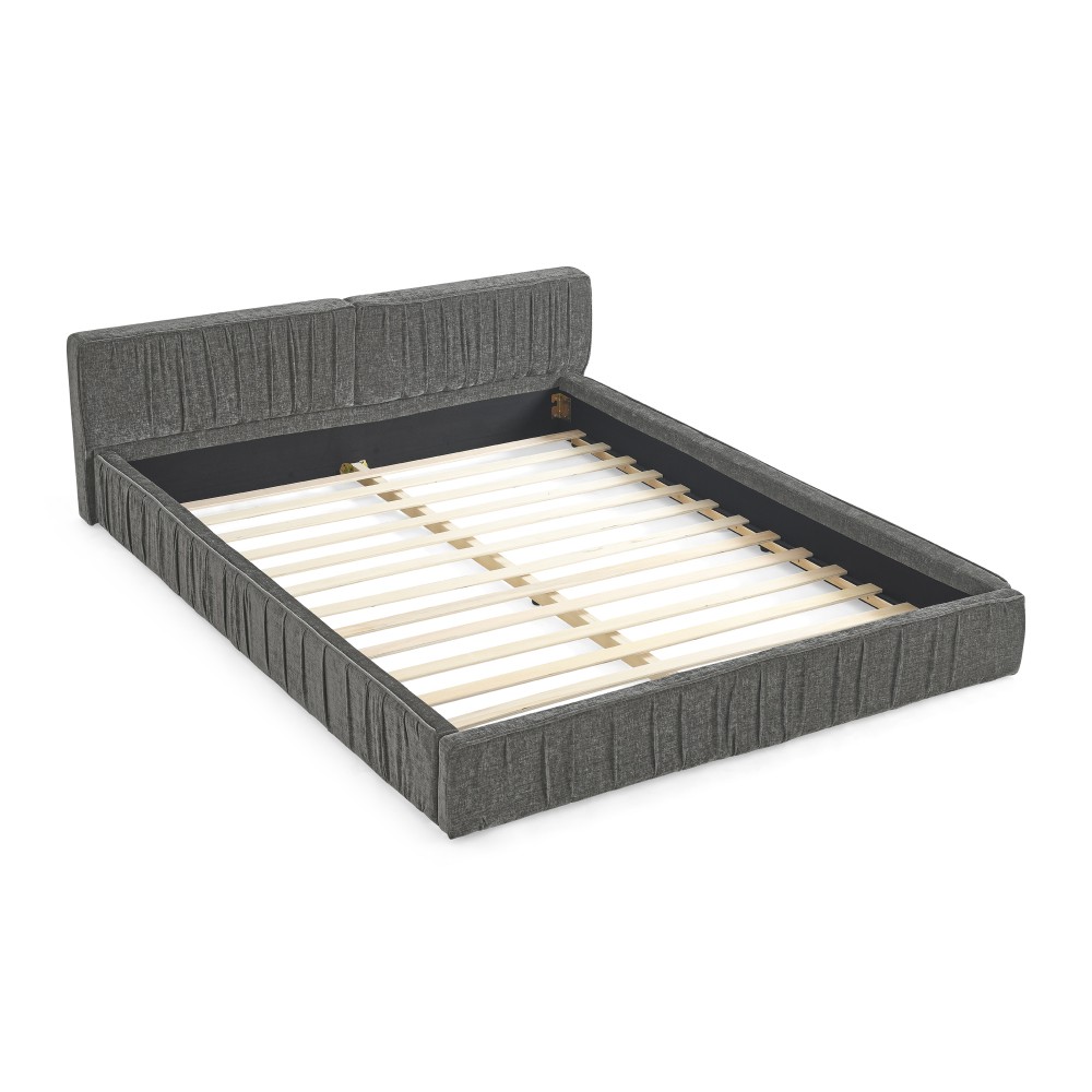 Queen Upholstered Bed Frame w/ Headboard & Platform Base, Beige