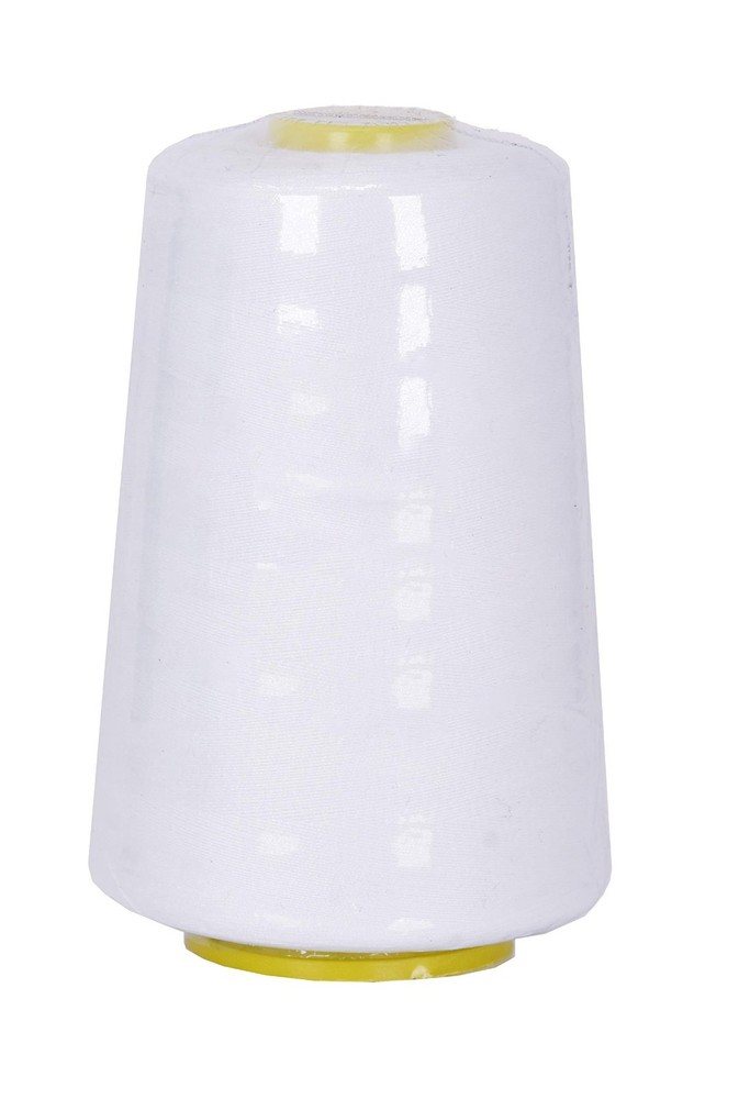 Overlock Machine Thread, 4 Cones White Polyester, 24000 Yards, 40S/2